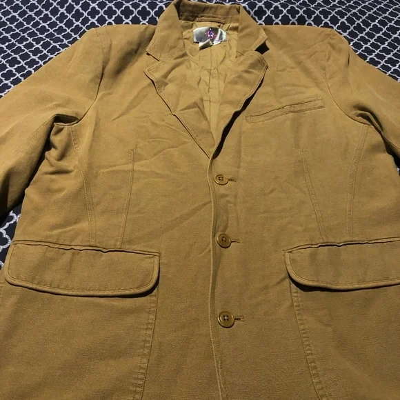 Territory Ahead Blazer Jacket Mens Medium Silk Blend 3 Button Brown X34